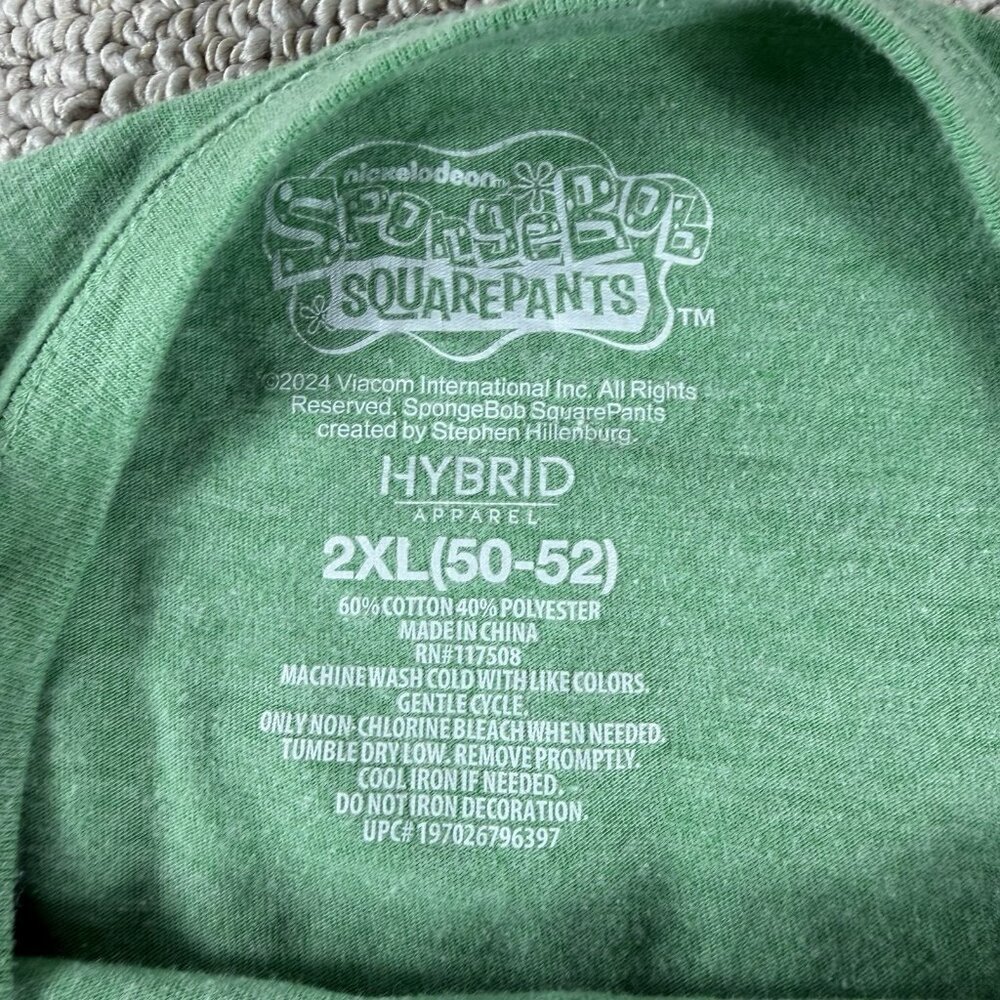 SpongeBob SquarePants Saint Patrick’s Day Short Sleeve T-shirt Green Men’s XXL - Picture 3 of 7